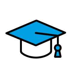 Icoon van een afstudeerhoed