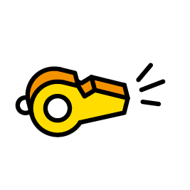 Icoon van een geel fluitje