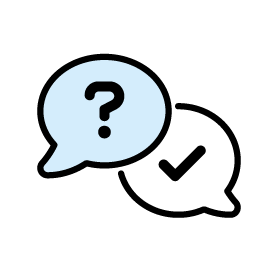 Icoon van vraag en antwoord spraakballonnen