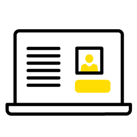 Icoon van een website op een laptop